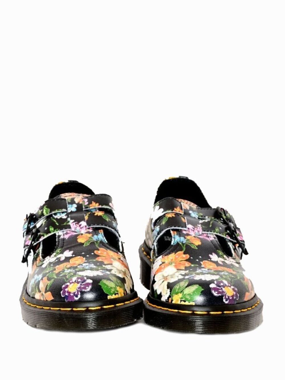 DR MARTENS- "Docs" Black Darcy Floral Backhand EU39 US 8 Mary Janes Circa-90s - Picture 5 of 11